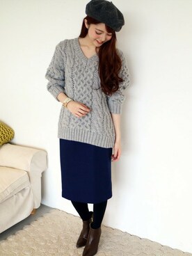 「N.（N. Natural Beauty Basic）（エヌエヌナチュラルビューティーベーシック）のアイテム（ハンチング/ベレー帽）」を使った、N. STAFFさん（レディース・165cm）の秋コーディネート