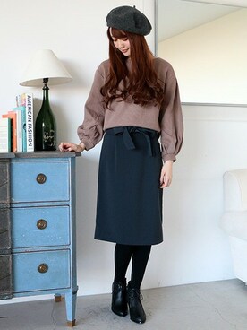 「N.（N. Natural Beauty Basic）（エヌエヌナチュラルビューティーベーシック）のアイテム（ハンチング/ベレー帽）」を使った、N. STAFFさん（レディース・165cm）の冬コーディネート