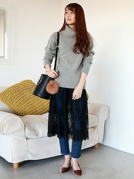 N. STAFFさん（レディース・165cm）の冬コーディネート