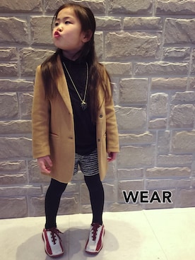 「PRADA（プラダ）のアイテム（スニーカー）」を使った、Ayaさん（キッズ・110cm）の冬コーディネート