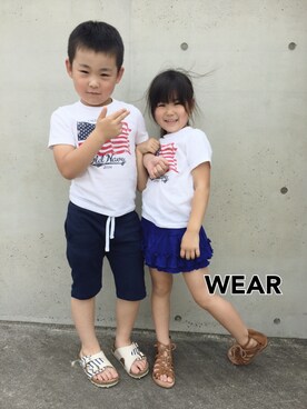 「OLD NAVY（オールドネイビー）のアイテム（Tシャツ/カットソー、ホワイト系）」を使った、Ayaさん（レディース）の春コーディネート