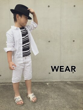 「H&M（エイチ・アンド・エム）のアイテム（その他パンツ、ホワイト系）」を使った、Ayaさん（レディース）の夏コーディネート