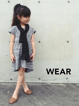 「スウェットワンピース」｜「アイテム（その他シューズ）」を使った、Ayaさん（キッズ・110cm）の夏コーディネート