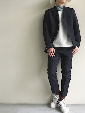 「JUNYA WATANABE MAN（ジュンヤワタナベマン）のアイテム（テーラードジャケット）」を使った、UGさん（メンズ・172cm）の夏コーディネート