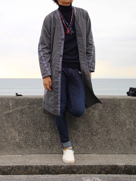 「White Mountaineering」｜「アイテム（アクセサリー）」を使った、UGさん（メンズ・172cm）の秋コーディネート