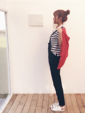 「学校」｜「アイテム（オールインワン・サロペット）」を使った、FU〜Kaさん（レディース・162cm）の春コーディネート