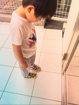 「BEAMS（ビームス）のアイテム（Tシャツ/カットソー、ホワイト系）」を使った、aさん（キッズ・120cm）の夏コーディネート