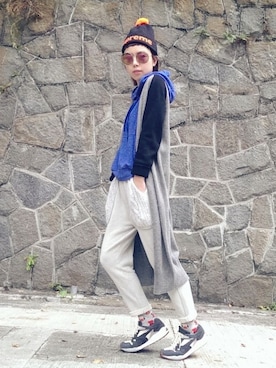 「humor」｜i_am_ah_mic  🇭🇰さん（レディース・168cm）の冬コーディネート