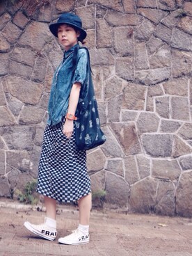 「A land（エーランド）のアイテム（帽子）」を使った、i_am_ah_mic  🇭🇰さん（レディース・168cm）の春コーディネート