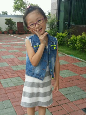 「mini（ミニ）のアイテム（ワンピース/ドレス）」を使った、Jenny吳Penny吳さん（キッズ・120cm）の夏コーディネート