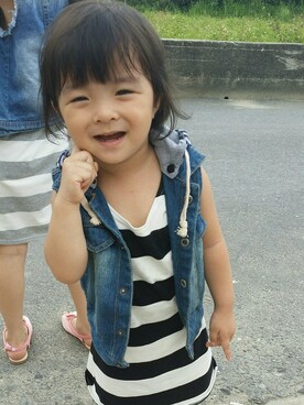 「mini（ミニ）のアイテム（ワンピース/ドレス）」を使った、Jenny吳Penny吳さん（キッズ・90cm）の夏コーディネート