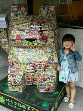 「mini（ミニ）のアイテム（ワンピース/ドレス）」を使った、Jenny吳Penny吳さん（キッズ・120cm）の夏コーディネート