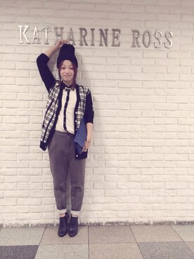 「KATHARINE ROSS（キャサリンロス）のアイテム（トップス）」を使った、norikoさん（レディース・152cm）の秋コーディネート