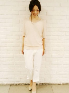 「KATHARINE ROSS（キャサリンロス）のアイテム（トップス）」を使った、norikoさん（レディース・152cm）の夏コーディネート