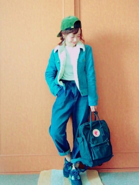 「マムジーンズ」｜moe＊さん（レディース・149cm）の冬コーディネート