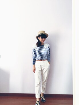 「Another Edition」｜「アイテム（チノパンツ）」を使った、hiromiさん（レディース・158cm）の春コーディネート
