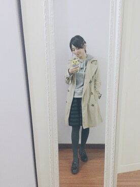 「コーディネート」｜「アイテム（トレンチコート）」を使った、hiromiさん（レディース・158cm）の秋コーディネート