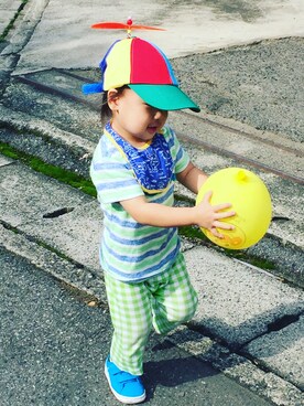 「FLYING TIGERS（フライングタイガー）のアイテム（帽子）」を使った、りおんママさん（キッズ・90cm）の秋コーディネート