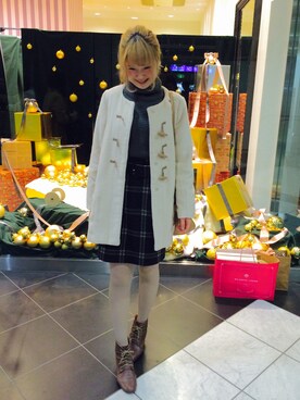 「NICE CLAUP（ナイスクラップ）のアイテム（ダッフルコート）」を使った、lumineさん（レディース・167cm）の冬コーディネート