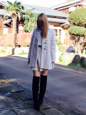 「NICE CLAUP（ナイスクラップ）のアイテム（ダッフルコート）」を使った、lumineさん（レディース・167cm）の冬コーディネート