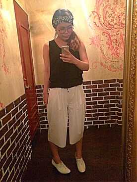 「EMODA」｜「アイテム（スラックス）」を使った、yuissaさん（レディース・166cm）の夏コーディネート