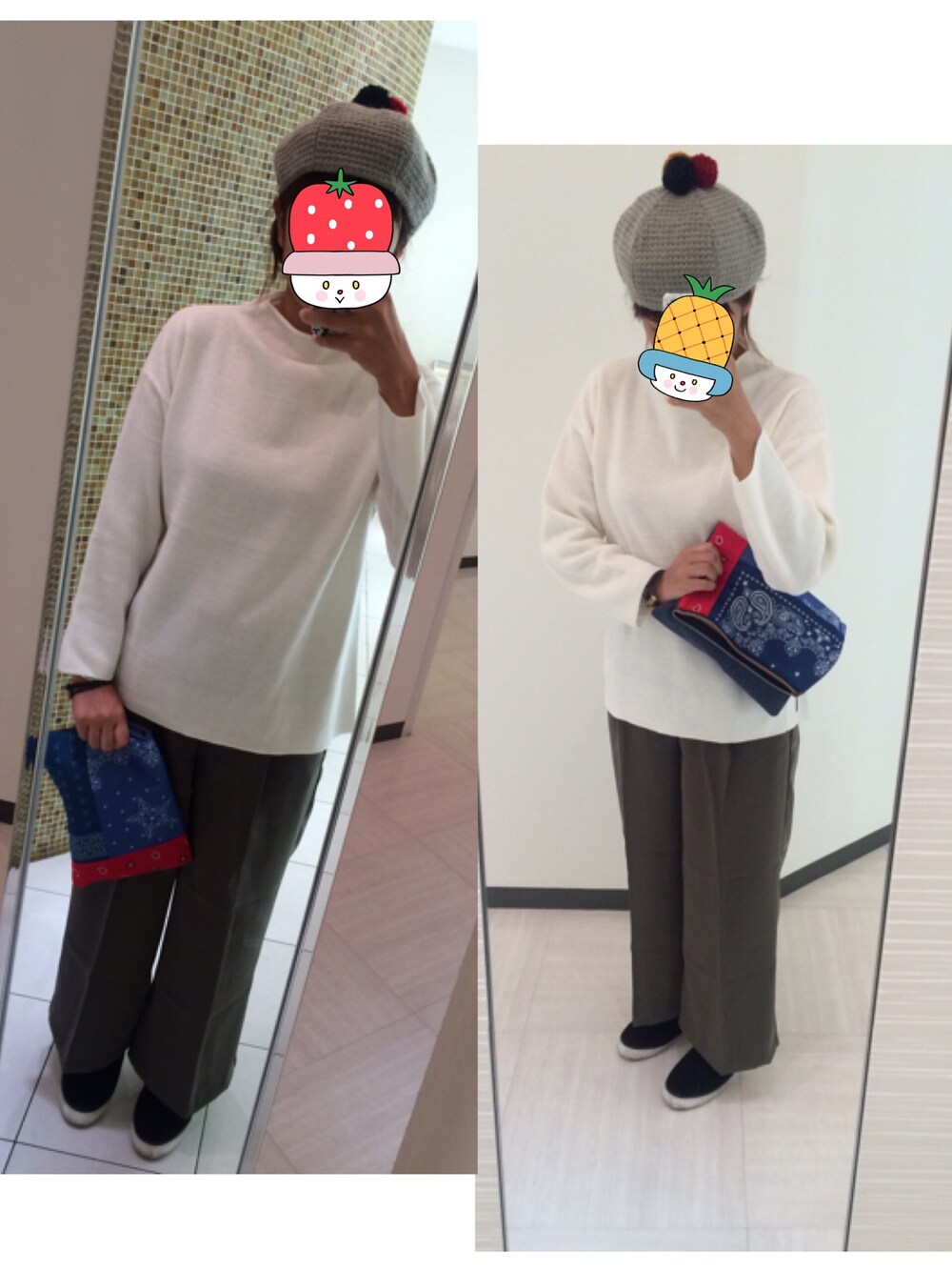 「秋のコーデ、秋色、ベレー帽、ガウチョパンツ、付録バッグ、シルバーウィーク、GU、SEVENDAYS＝SUNDAY、nico and…、シンプル」｜「SEVENDAYS=SUNDAYのミラノリブ　ドロップショルダープルオーバー（ニット/セーター、ホワイト系）」を使った、ムーナオさん（レディース・160cm）の秋コーディネートの1枚目の写真