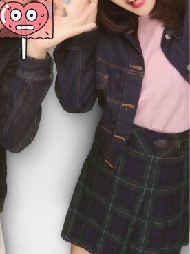 「LOWRYS FARM（ローリーズファーム）のドルマンGジャン　712649（デニムジャケット、ブルー系）」を使った、mmさん（レディース・153cm）の秋コーディネート