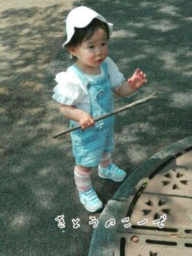 「ＧＷ」｜「アイテム（オールインワン・サロペット）」を使った、Яさん（キッズ・80cm）の春コーディネート