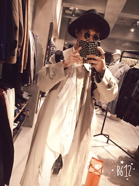 「HARE（ハレ）のアイテム（シャツ/ブラウス、ホワイト系）」を使った、kazukiさん（メンズ・170cm）の冬コーディネート