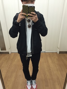 「RAGEBLUE（レイジブルー）のアイテム（その他パンツ、ブラック系）」を使った、kazukiさん（メンズ・170cm）の春コーディネート