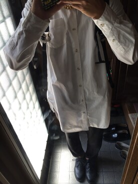 「HARE（ハレ）のアイテム（シャツ/ブラウス、ホワイト系）」を使った、kazukiさん（メンズ・170cm）の春コーディネート