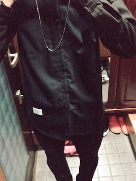 「WOmB（ウーム）のアイテム（シャツ/ブラウス、ブラック系）」を使った、kazukiさん（メンズ・170cm）の夏コーディネート