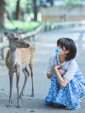 「mysty woman（ミスティウーマン）のアイテム（つなぎ/オールインワン）」を使った、いっちゃんさん（レディース・165cm）の夏コーディネート