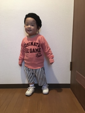 「Handmade（ハンドメイド）のアイテム（ハンチング/ベレー帽、ブラック系）」を使った、chiikoさん（レディース・156cm）の冬コーディネート
