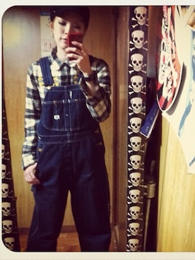 「アイテム（つなぎ/オールインワン）」を使った、kellycat696さん（レディース・165cm）の秋コーディネート