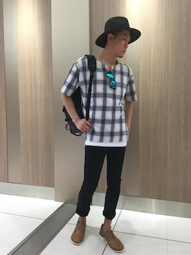 「BOEMOS（ボエモス）のアイテム」を使った、horie hirokiさん（メンズ・178cm）の夏コーディネート