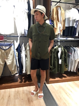 「ラトルトラップ」｜「アイテム（帽子）」を使った、horie hirokiさん（メンズ・178cm）の夏コーディネート