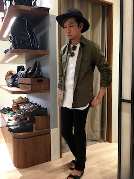 「ラトルトラップ」｜「アイテム（帽子）」を使った、horie hirokiさん（メンズ・178cm）の夏コーディネート