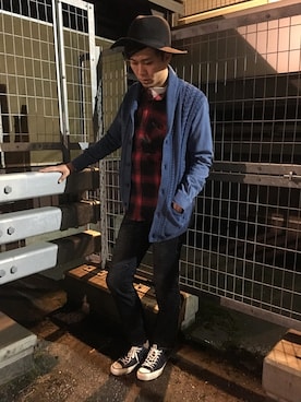 「ラトルトラップ」｜「アイテム（帽子）」を使った、horie hirokiさん（メンズ・178cm）の秋コーディネート