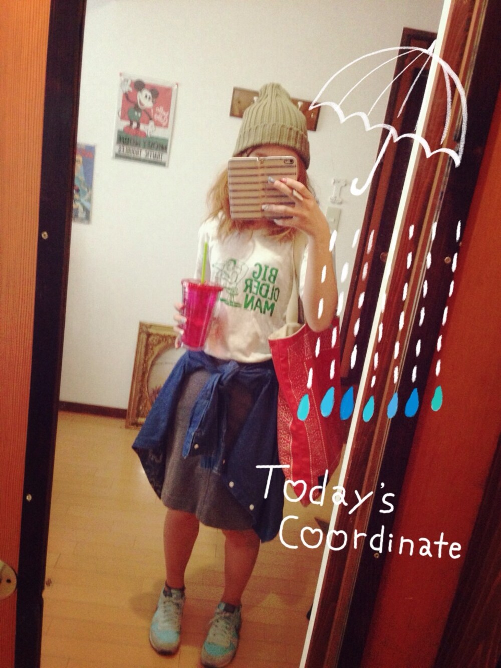 「Ungrid、UNIQLO、NIKE、M＆M」｜「M&Mのペイズリートートバッグ（トートバッグ、レッド系）」を使った、miyuki1990さん（レディース・154cm）の夏コーディネートの1枚目の写真