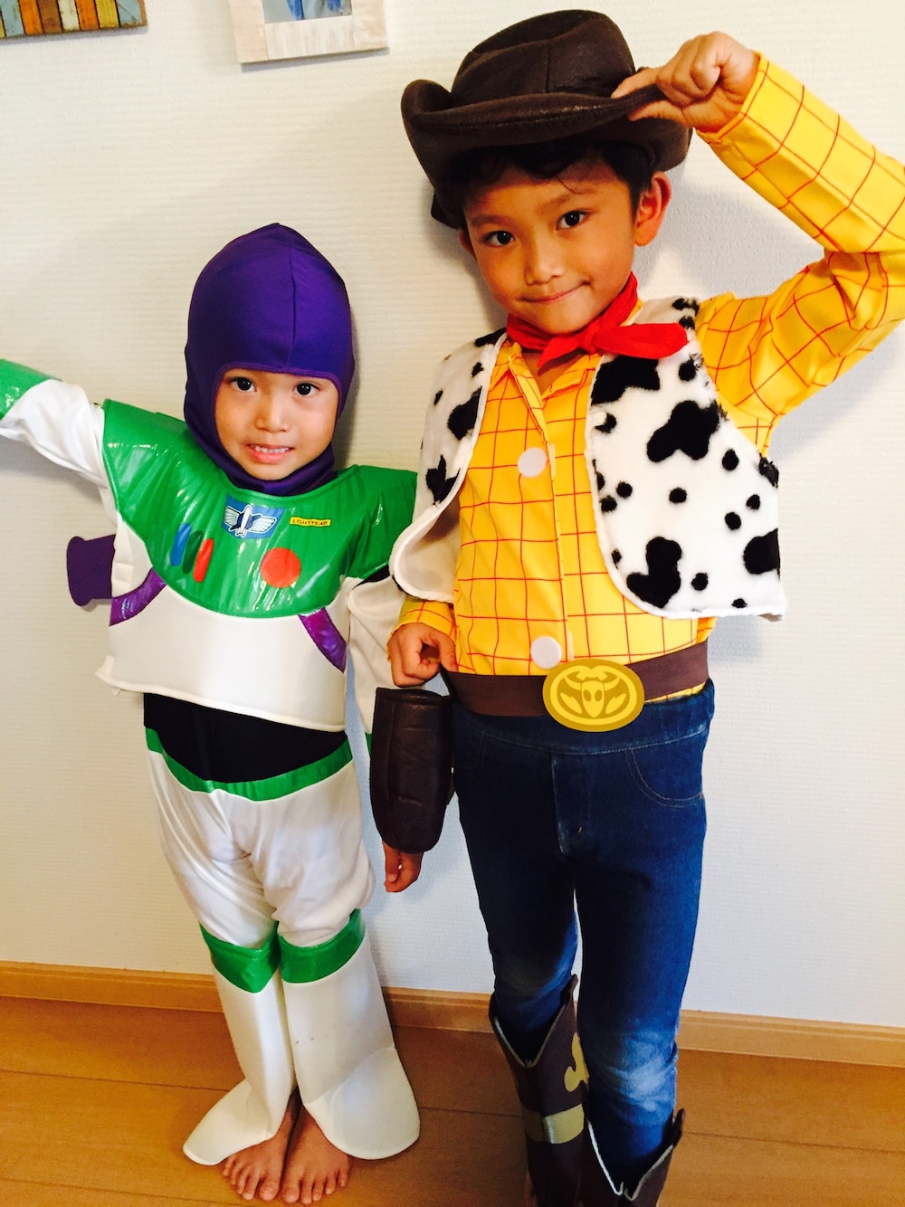 「WEAR HALLOWEEN 2015、ハロウィン、トイストーリー、仮装、ウッディ、バズライトイヤー、キッズ」｜「長男のウッディ♫（その他、ブラウン系）」を使った、ayaさん（キッズ・110cm）の秋コーディネートの1枚目の写真