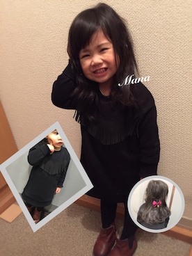 「AZUL by moussy（アズールバイマウジー）のアイテム（ワンピース/ドレス）」を使った、♡Ma2◡̈Yu♡さん（キッズ・90cm）の春コーディネート