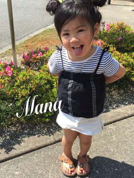 「おんなのこコーデ」｜「アイテム（キャミソール）」を使った、♡Ma2◡̈Yu♡さん（キッズ・90cm）の春コーディネート