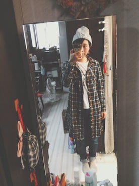 「黒髪」｜「アイテム（ニットキャップ/ビーニー）」を使った、orin ☺︎さん（レディース・158cm）の秋コーディネート