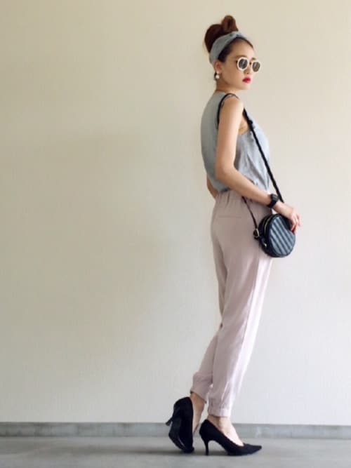 Yukie♡iさんの「16/-ノースリーブ Tシャツ#（journal standard L'essage）」を使ったコーディネート