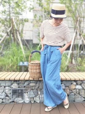 「LE JUN（ルジュン）のアイテム（バッグ）」を使った、mikikoさん（レディース・162cm）の夏コーディネート