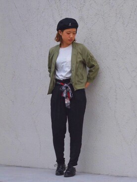 「ウエストイン」｜「アイテム（その他アウター）」を使った、alsiwnさん（レディース・158cm）の春コーディネート