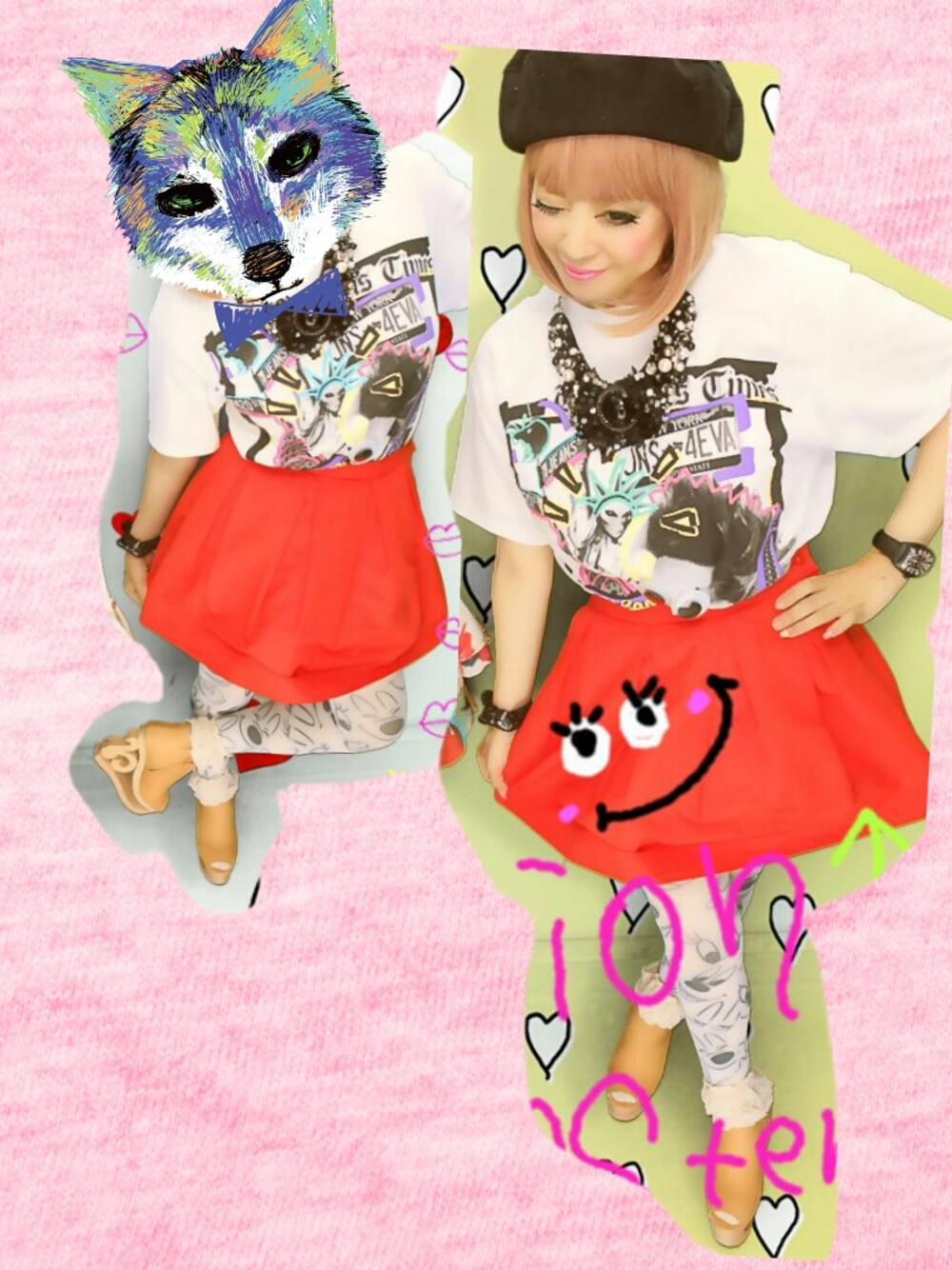 「GERLAN JEANS、gerlanjeans、ジェフリーキャンベル(Jeffrey Campbell)、ktz」｜「GERLAN JEANSのアイテム（Tシャツ/カットソー、ホワイト系）」を使った、Mana☆★さん（レディース・155cm）の冬コーディネートの1枚目の写真