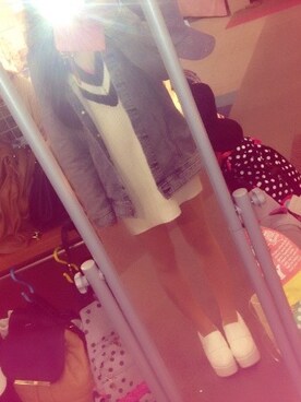 「GRL（グレイル）のアイテム（デニムジャケット）」を使った、どんちさん（レディース・150cm）の春コーディネート