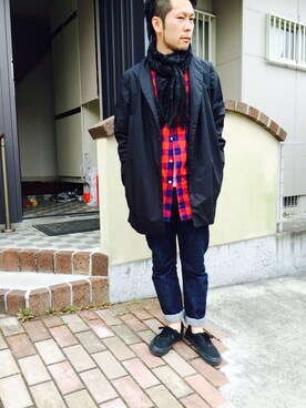 「BASISBROEK（バシスブルック）のアイテム（その他アウター）」を使った、のりさん（メンズ・172cm）の春コーディネート